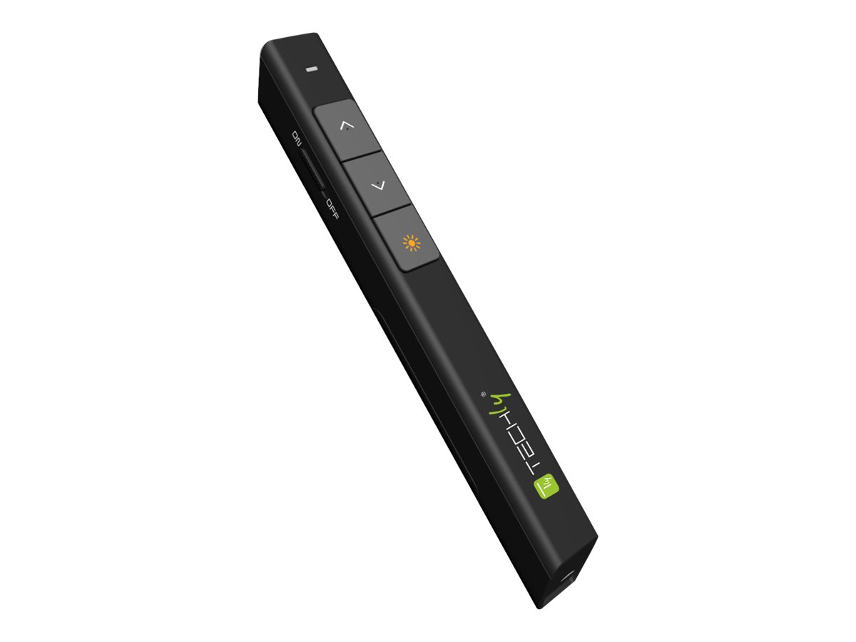 TECHLY Wireless Presenter mit Laserpointer Reichweite bis zu 100m integriertes USB Fach unterstuetzt PowerPoint Keynote und Prezi