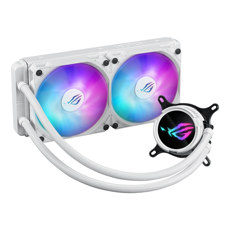ASUS ROG Strix LC III 240 ARGB WHT allinone CPU liquid cooler with 360 rotatable water block Premium ROG ARGB fans