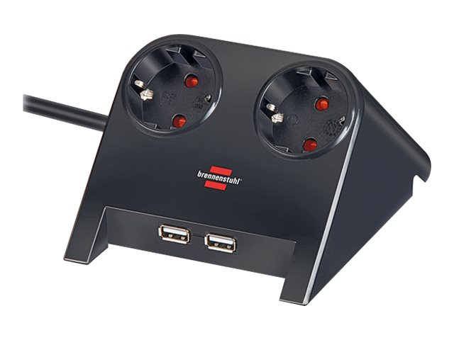 brennenstuhl Desktop-Power USB-Charger 2-fach Tischsteckdose 1,8 m schwarz mit USB-Buchse brennenstuhl Desktop-Power USB-Charger 2-fach Tischsteckdose 1,8 m schwarz mit USB-Buchse
