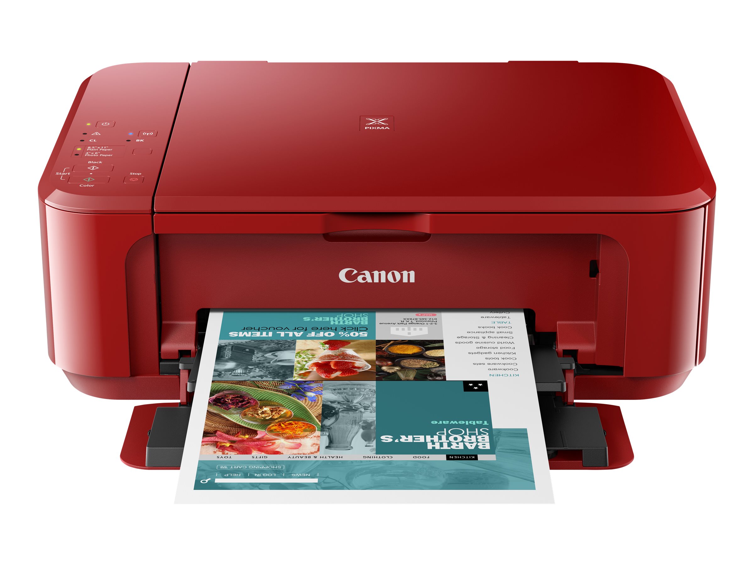 Canon PIXMA MG3650S 3 in 1 Tintenstrahl-Multifunktionsdrucker rot
