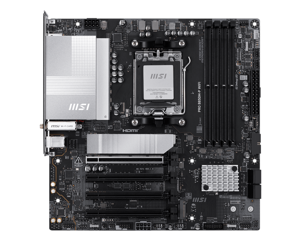 MSI PRO B850MP WIFI AM5 mATX MB 4xDDR5 4xSATA 3xM2