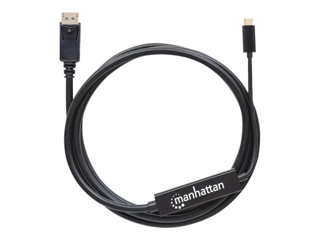 MANHATTAN USB Typ C auf DisplayPort- Kabel 2m Konvertiert das Alternate-Mode-Signal in ein DisplayPort 4K-Ausgangssignal schwarz