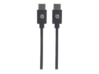 MANHATTAN USB 2.0 Typ C-Kabel 2m schwarz Typ C-Stecker auf Typ C-Stecker 480 Mbit/s