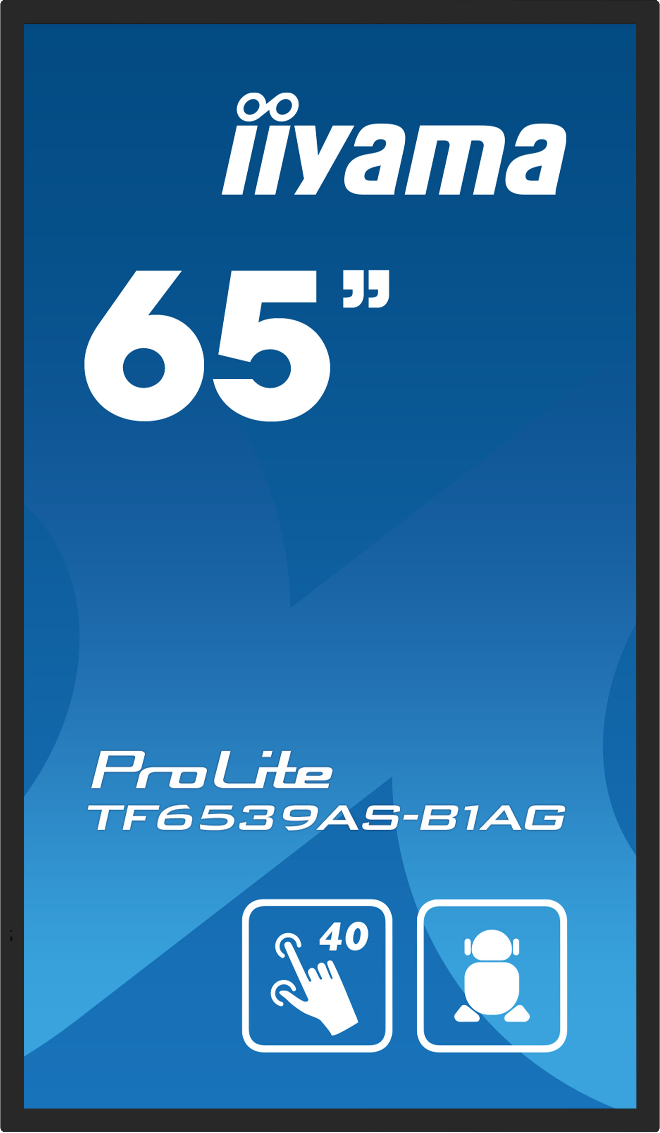 IIYAMA TF6539ASB1AG 165,1cm 65Zoll PCAP Antiglare Bezel Free Android 11 OS 40Points Touch Screen 3840x2160 IPS panel 247