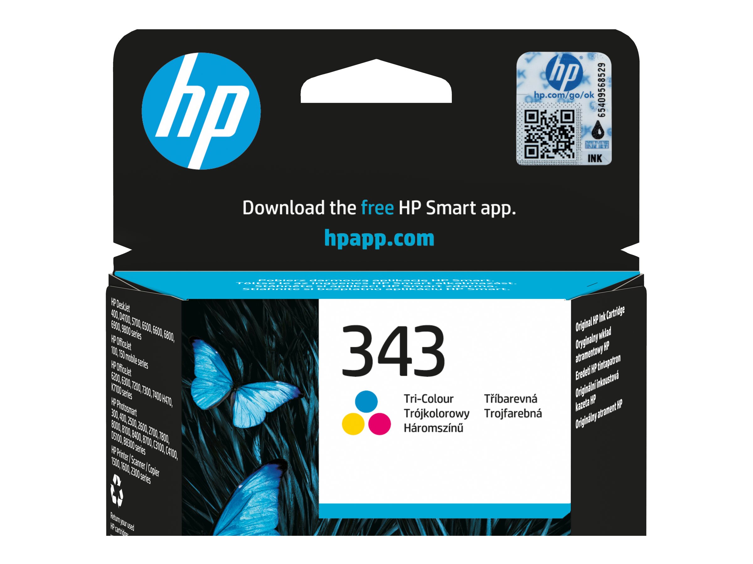 HP 343 original Ink cartridge C8766EE UUS tri-colour standard capacity 7ml 330 pages 1-pack HP 343 original Ink cartridge C8766EE UUS tri-colour standard capacity 7ml 330 pages 1-pack