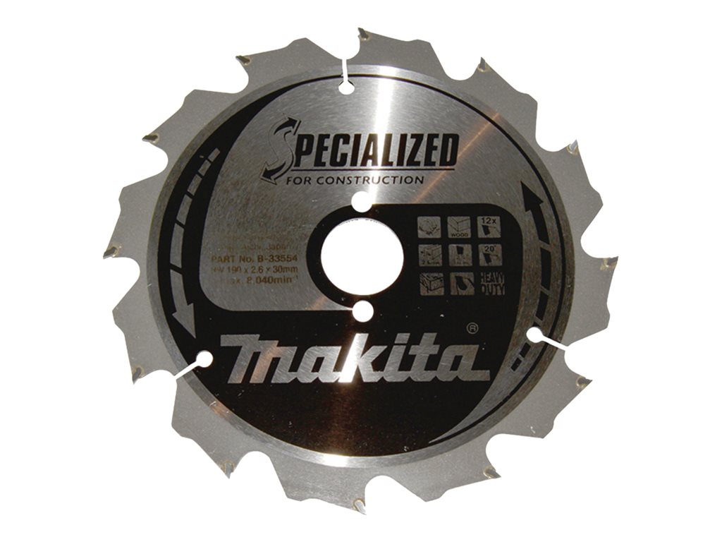 makita B-33554 SPECIALIZED KreissÃ¤geblatt 190,0 mm, 12 ZÃ¤hne