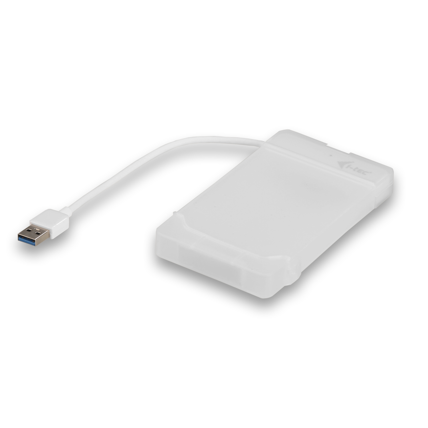 ITEC USB 30 Advance MySafe Easy Gehaeuse 6,4cm 2,5Zoll Festplattengehaeuse fuer SATA HDD Festplatten, integriertes Kabel, weiss