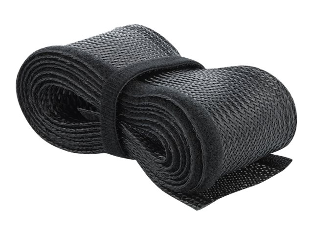 Geflechtschlauch mit Klettverschluss 10 m x 19 mm schwarz
