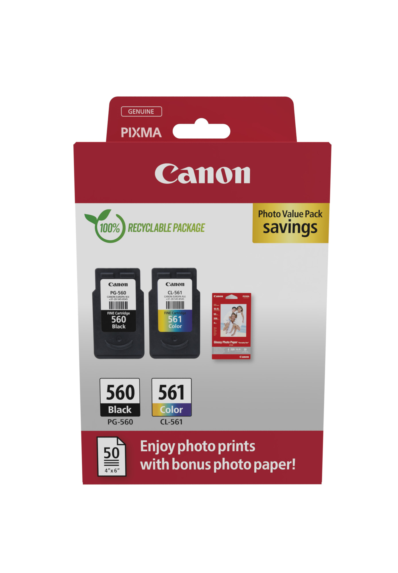 Canon PG-560/CL-561 Schwarz + Farbe 2er-Pack