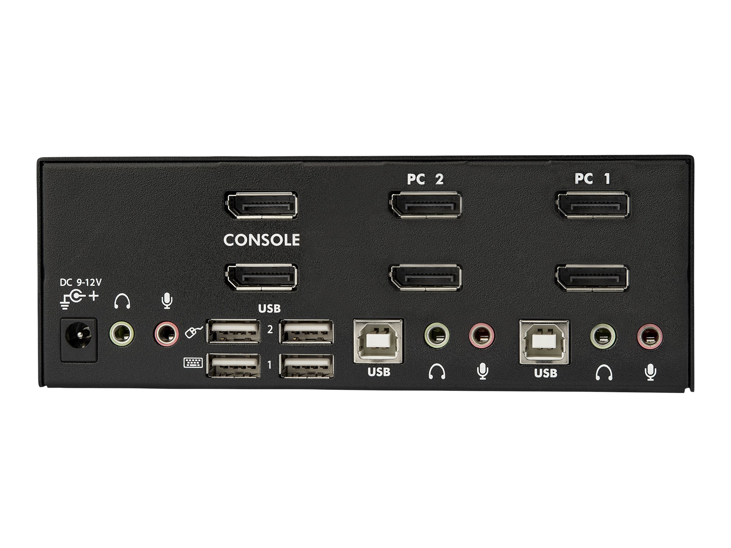 StarTech.com 2 Port Dual DisplayPort USB KVM Switch mit Audio - DisplayPort Desktop KVM Umschalter mit USB Hub - 4xUSB Buchse 2xDP Buchse - KVM-/Audio-Switch - 2 Anschlüsse