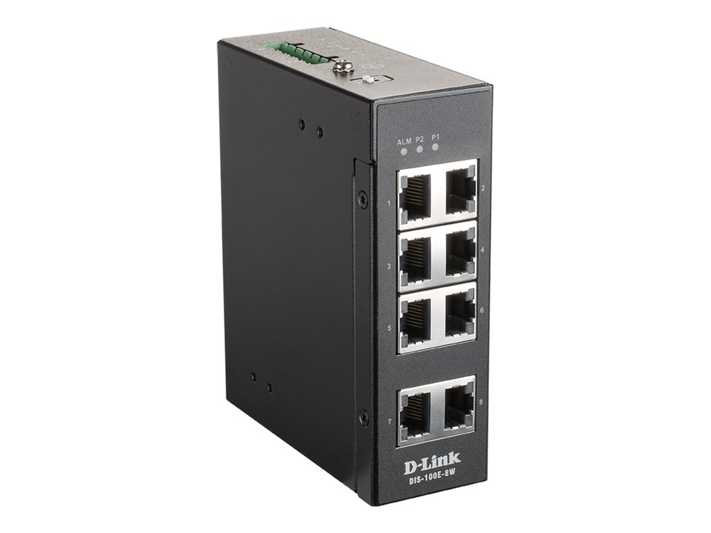 D-LINK DIS-100E-8W 8-Port Unmanaged Layer2 Fast Ethernet Industrie Switch
