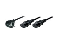 helos Netzanschluss-Y-Kabel, Schutzkontaktstecker auf 2 x C13, schwarz, 2,0m helos Netzanschluss-Y-Kabel, Schutzkontaktstecker auf 2 x C13, schwarz, 2,0m