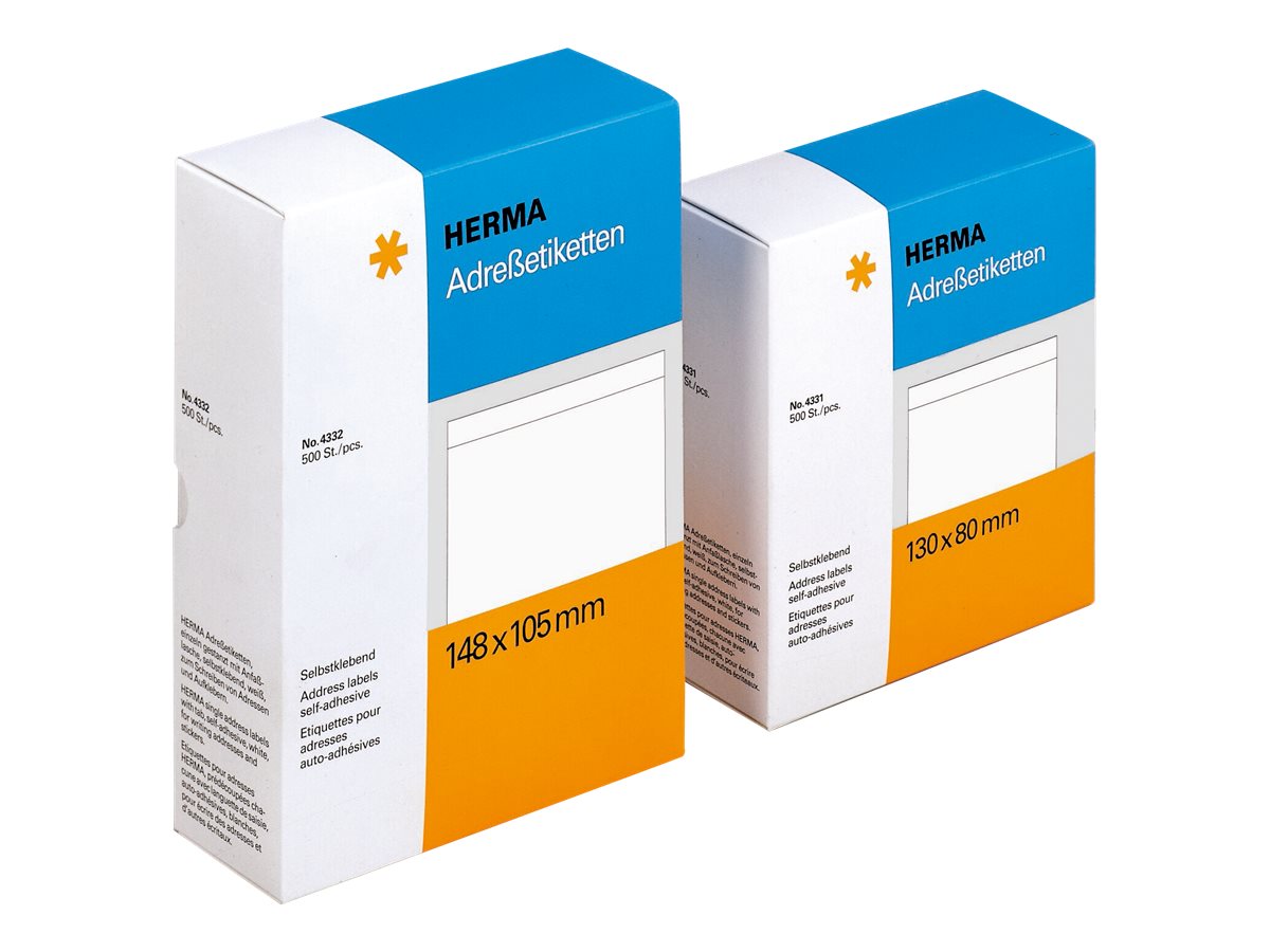 500 HERMA Adressetiketten 4332 weiss 148,0 x 105,0 mm 500 HERMA Adressetiketten 4332 weiss 148,0 x 105,0 mm