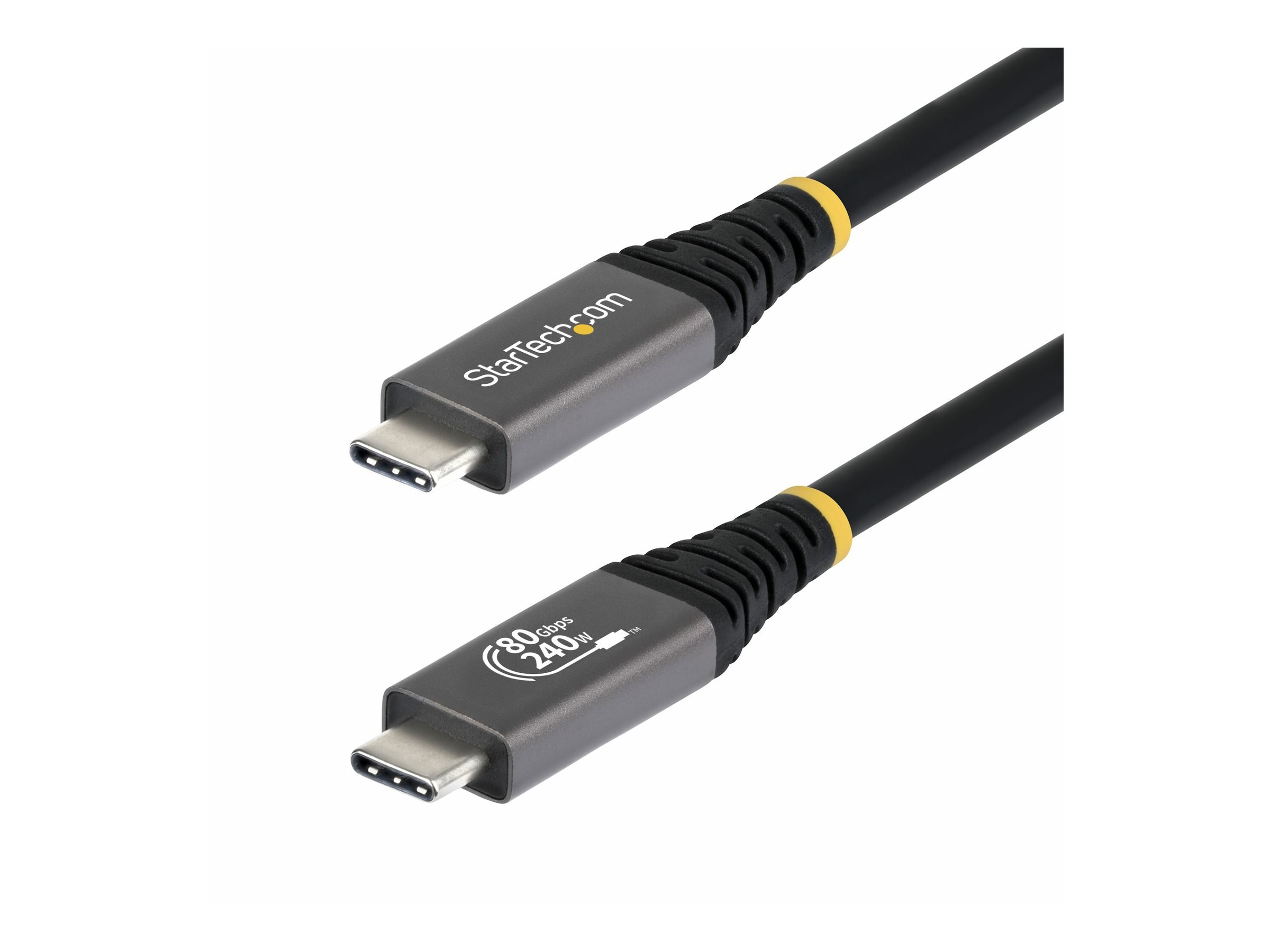 STARTECHCOM 50cm USB4 Kabel 80Gbps USBIFzertifiziertes USBC Ladekabel 240W 8K 120Hz4K 240Hz DP21monitorkabel Thunderbolt 4