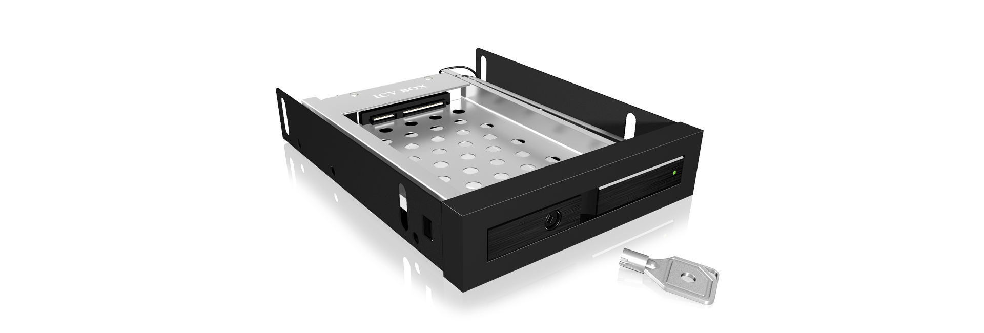 Wechselrahmen 1xSATA 25 zu 1xSATA Host traegerlos fuer 35 Schacht ICY BOX