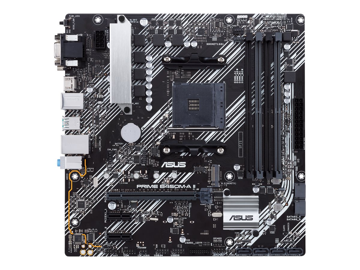 ASUS PRIME B450M-A II AM4 SOCKET HDMI 2.0B DVI-D D-Sub