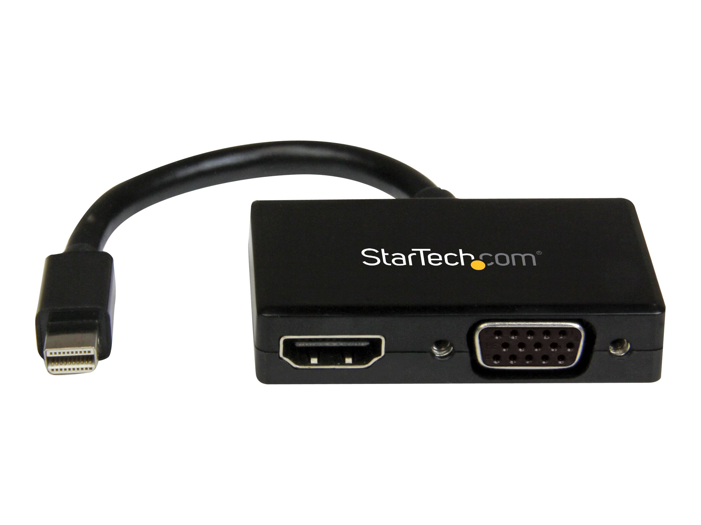StarTech.com Reise A/V Adapter: 2-in-1 Mini DisplayPort auf HDMI oder VGA Konverter - mDP zu HDMI / VGA Adapter im kompakten Design - Videokonverter - Schwarz