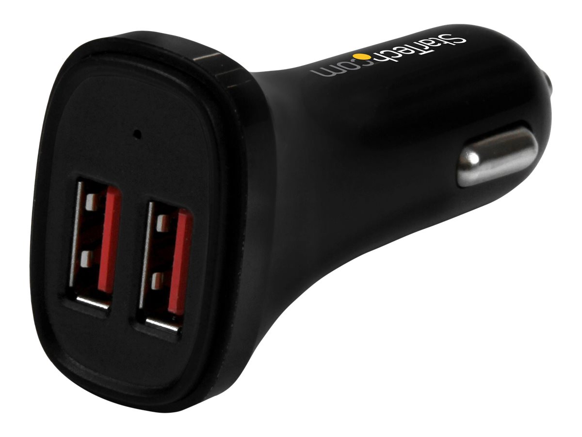 STARTECH.COM Dual-Port USB Car Charger - 24W/4.8A - Black