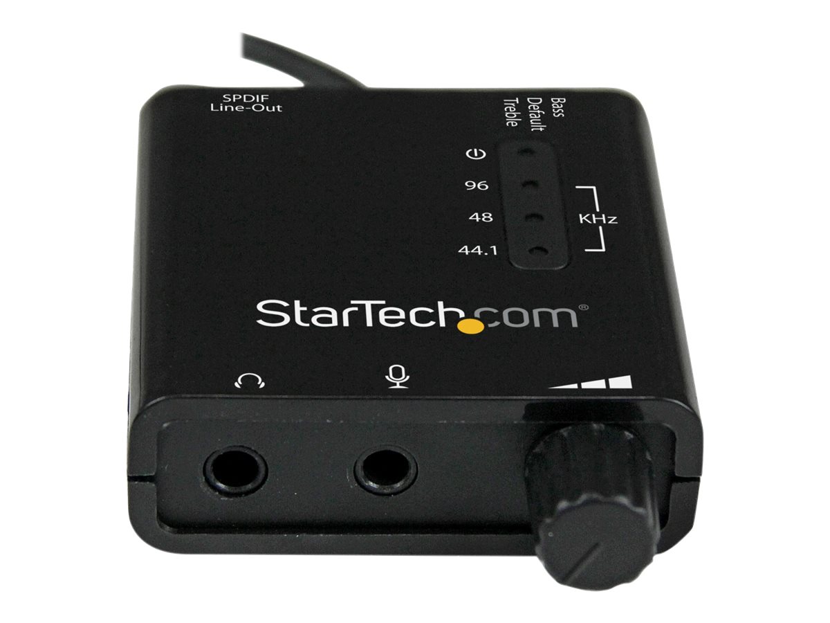 STARTECH.COM USB Audio Adapter - Externe USB Soundkarte mit SPDIF Digital Audio und Stero Mic - Schwarz