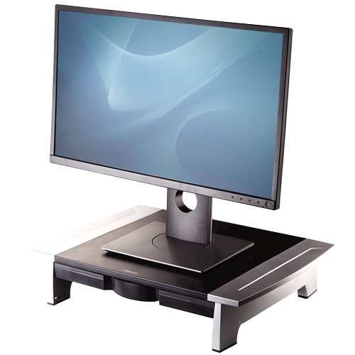 AKTION Fellowes Monitorständer Office Suites Kompakt schwarz, silber mit 10 Euro CashBack