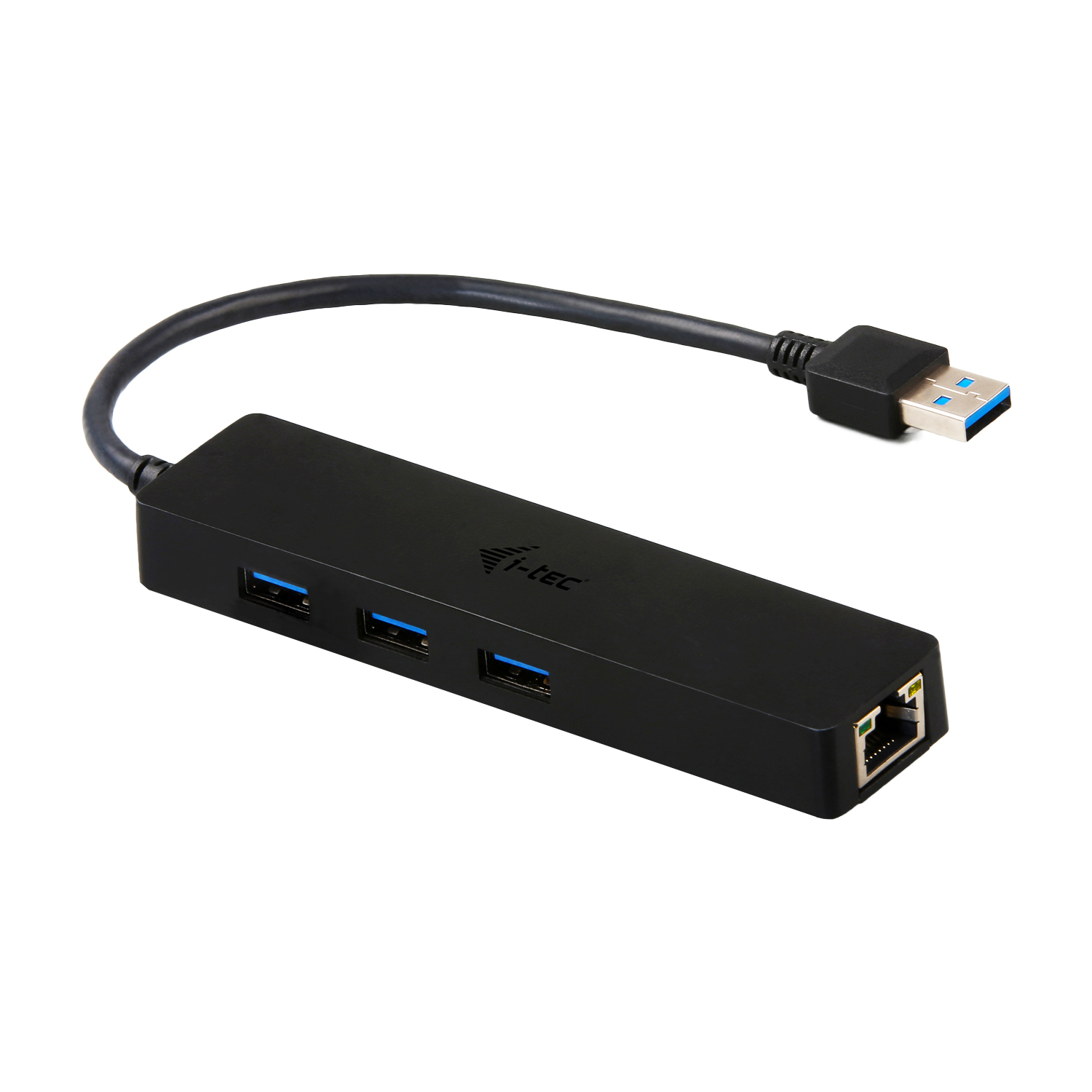 ITEC USB 30 Slim HUB 3 Port mit Gigabit Ethernet Adapter ideal fuer Notebook Ultrabook Tablet PC unterstuetzt Win und Mac OS