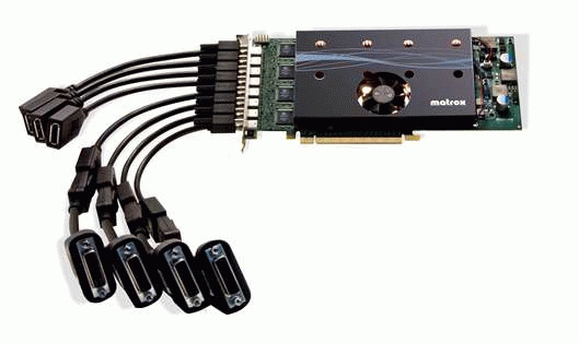 MATROX M9188 2048MB ATX PCI-E x16 Octal 8xmini DisplayPort to DisplayPort cables 8xDisplayPort to DVI cables