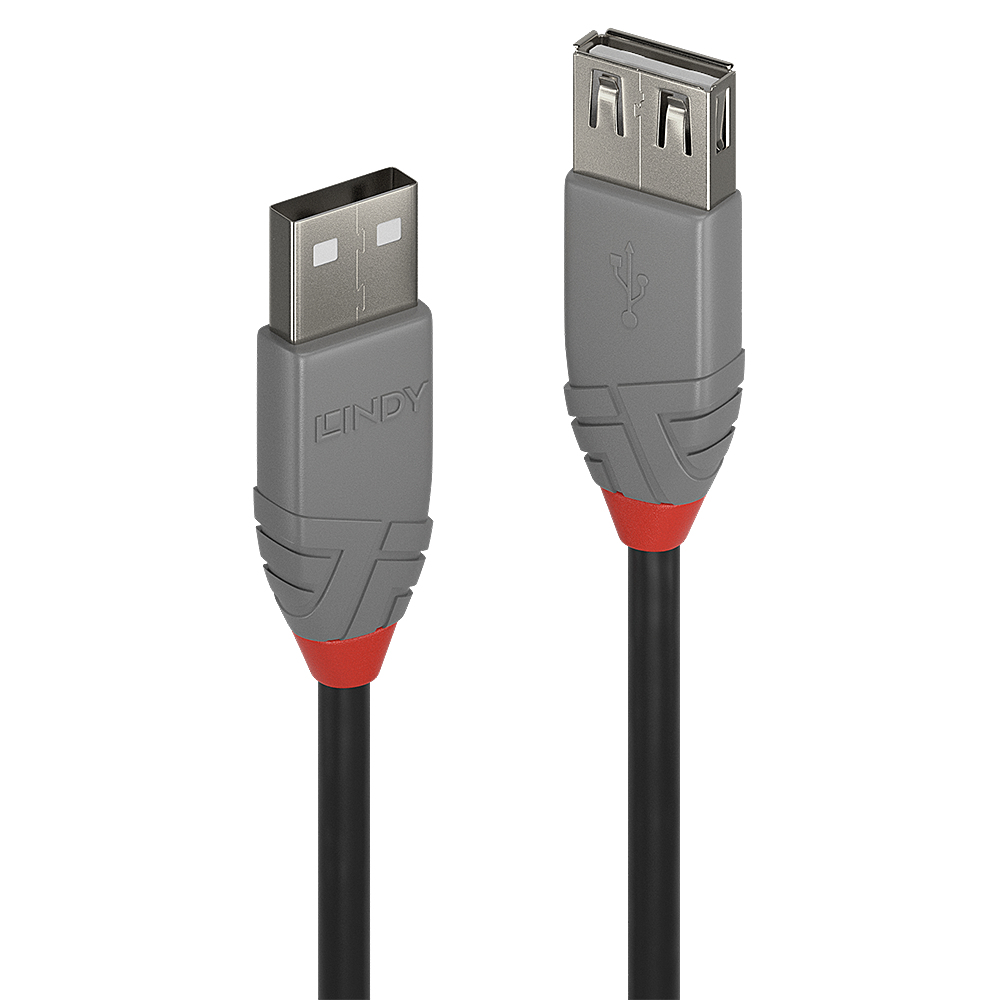LINDY 0,2m USB 20 Typ A VerlAnthraLine
