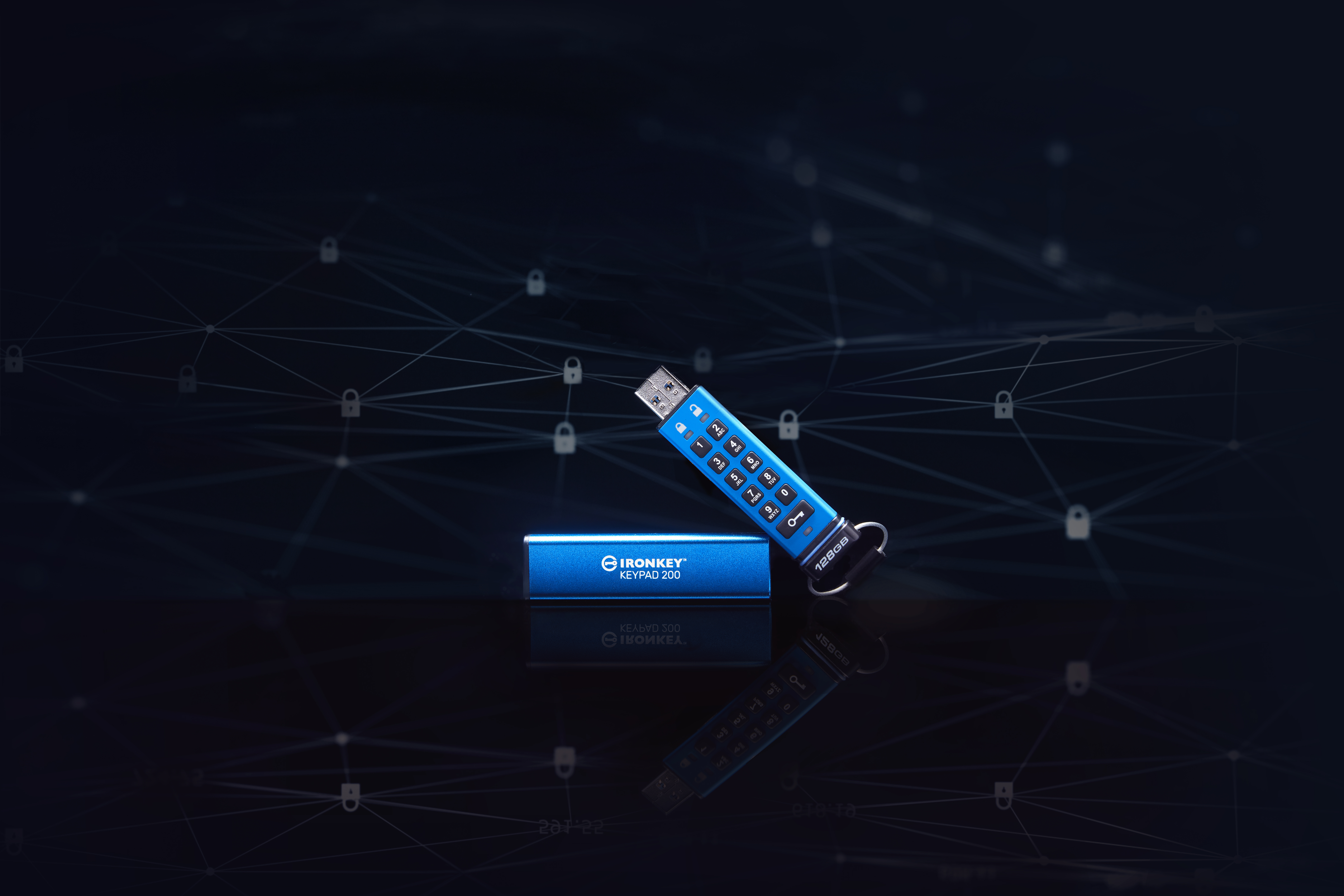 KINGSTON 128GB IronKey Keypad 200 FIPS 1403 Lvl 3 Pending AES256 Encrypted