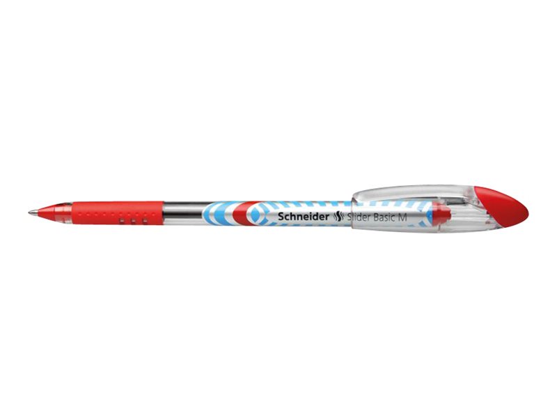 Schneider Kugelschreiber Slider Basic M rot/transparent, Schreibfarbe: rot, 10 St. Schneider Kugelschreiber Slider Basic M rot/transparent, Schreibfarbe: rot, 10 St.