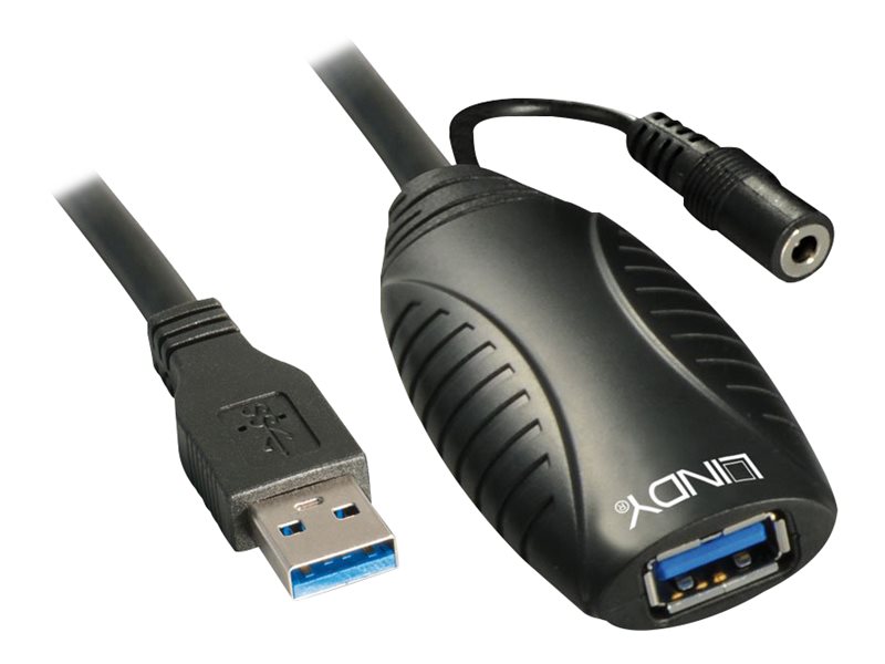 LINDY USB 3.0 Active Extension 10m, unterstuetzt USB SuperSpeed-Transferraten bis max. 5Gbitps