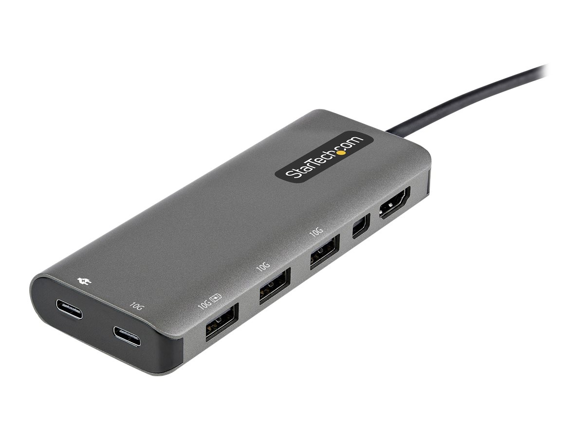 STARTECH.COM USB-C Multiport Adapter USB-C to HDMI or mDP 4K 60Hz 100W PD Pass-Through 4x 10Gbit/s USB - 30cm cable