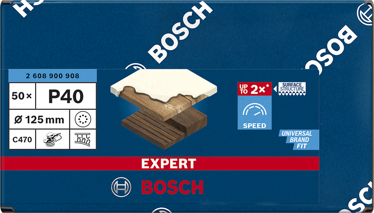 50 BOSCH EXPERT C470 Best for Wood and Paint Schleifblaetter 40