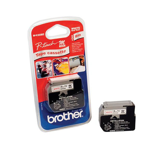 brother Schriftband M-K M-K222 MK222BZ, 9 mm rot auf weiss brother Schriftband M-K M-K222 MK222BZ, 9 mm rot auf weiss