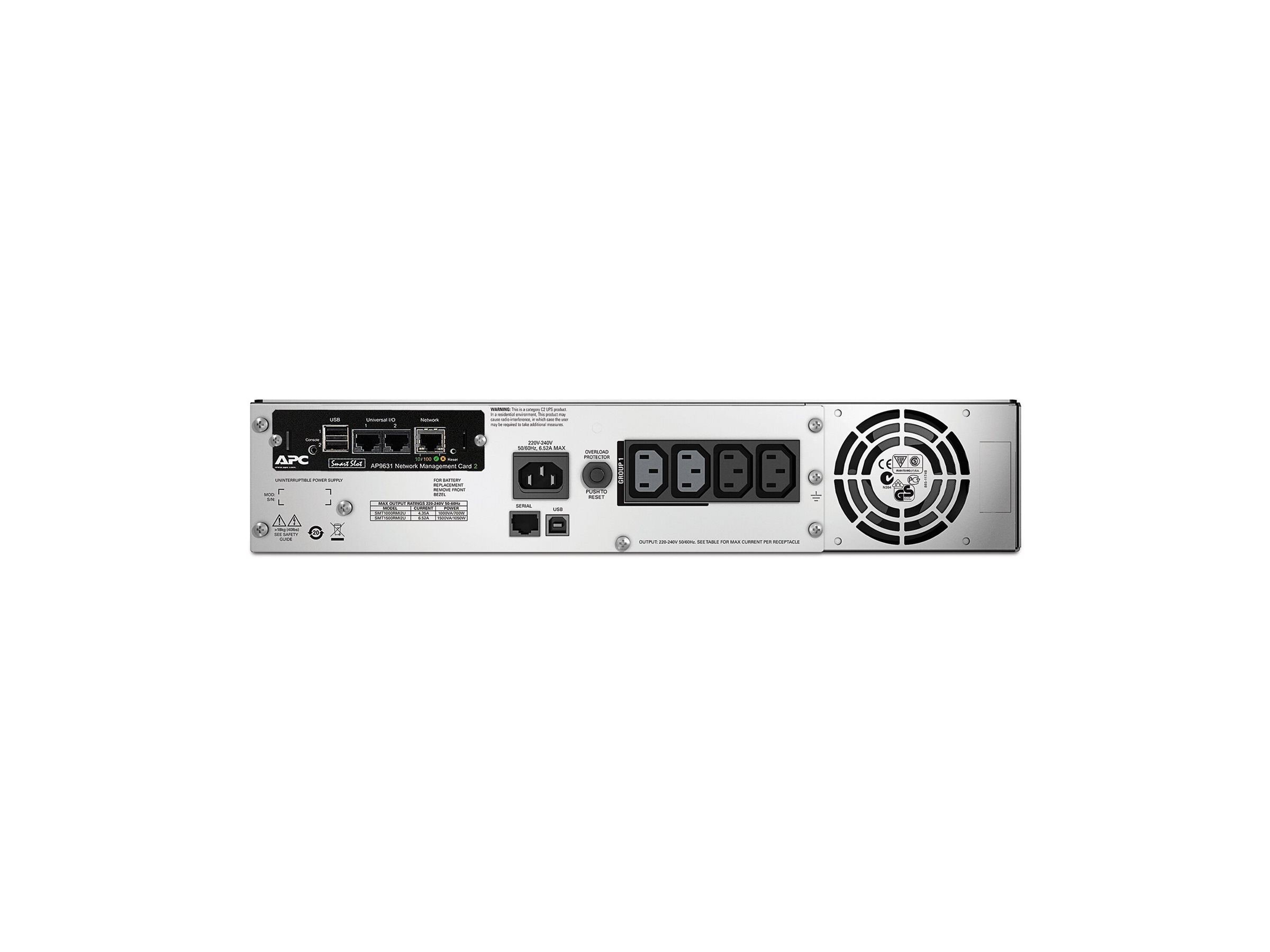 APC Smart-UPS 1500VA RM 2U LCD  Network  USB 7min Runtime 1000W