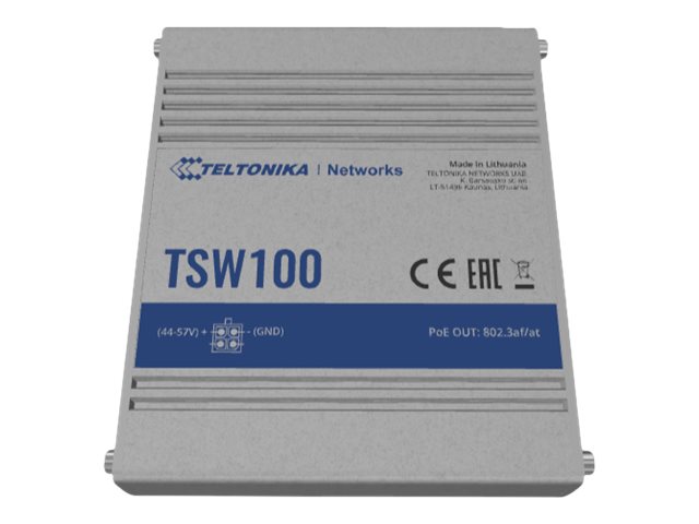 Teltonika TSW100 Industrial 5-Port Switch 4x PoE+