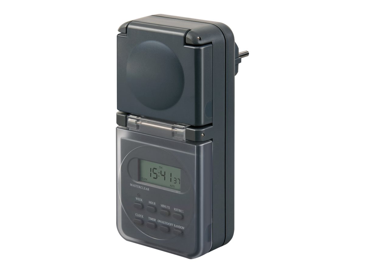 Brennenstuhl Digitale Wochenzeitschaltuhr IP44, LCD-Display, anthrazit