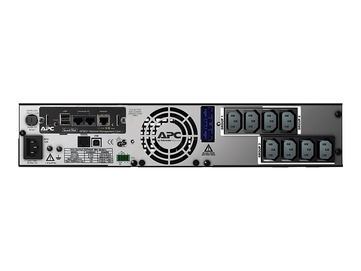 APC Smart-UPS X 1500VA LCD 230V Rack/Tower LCD 230V  Network Card RS-232 cable USB cable