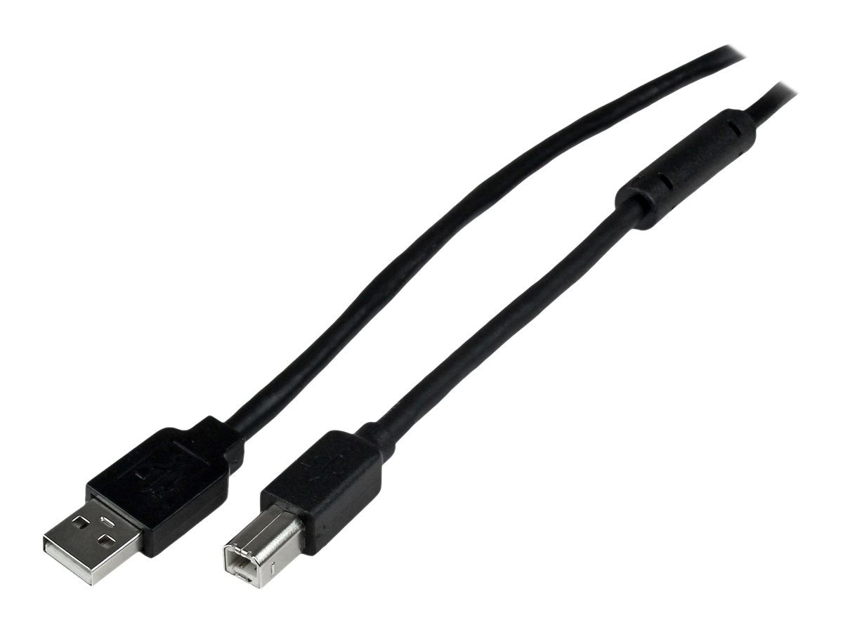 STARTECH.COM 20m aktives USB 2.0 A auf B Kabel - Stecker/Stecker - USB Druckerkabel 1x USB A / 1x USB B - Schwarz