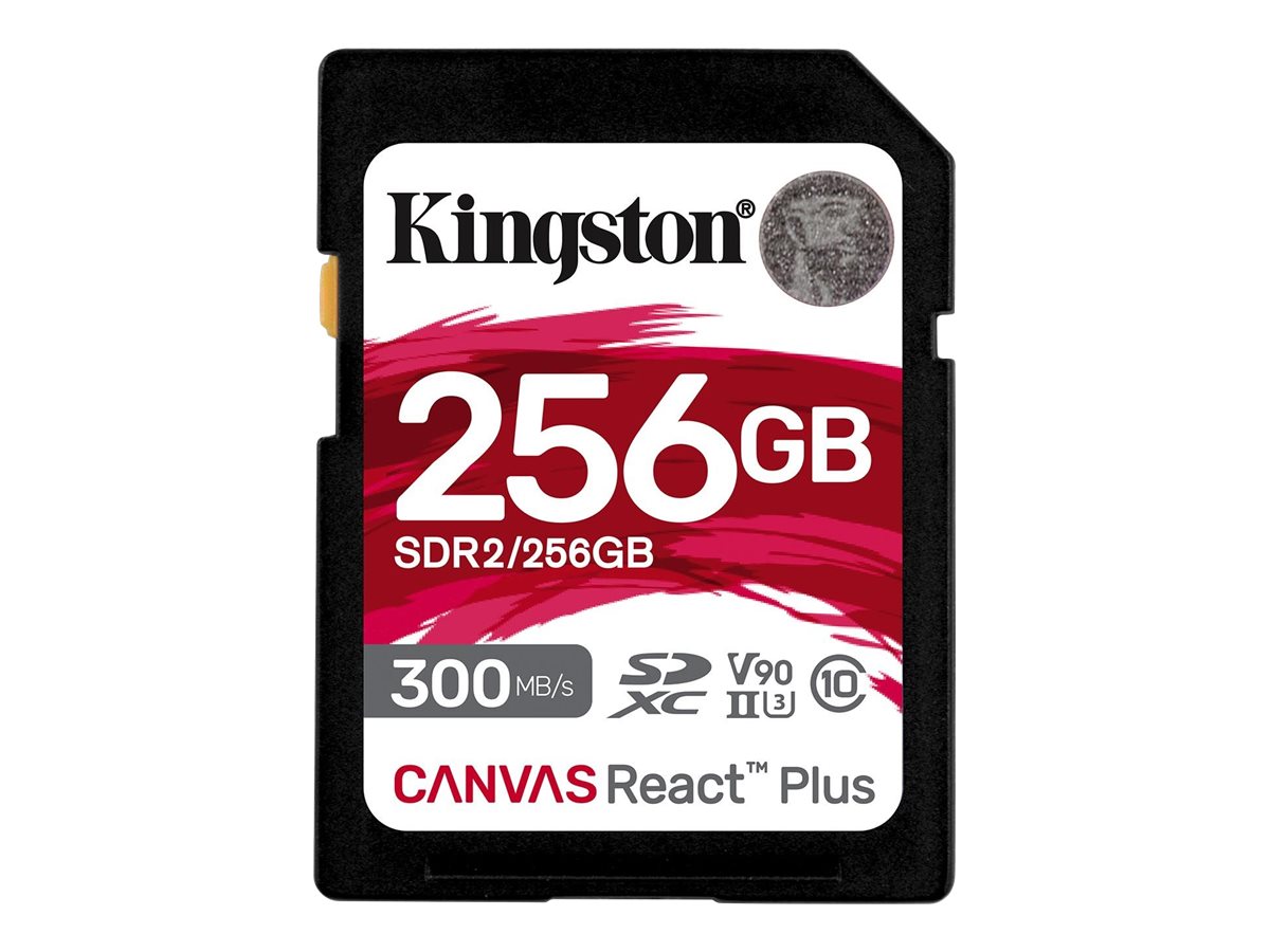 KINGSTON 256GB Canvas React Plus SDXC UHSII 300R260W U3 V90 for Full HD4K8K