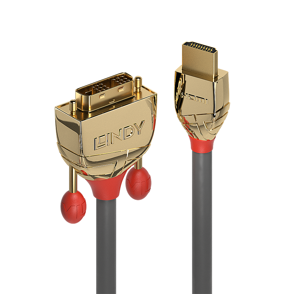 LINDY 1m Gold HDMI an DVI-D-Kabel HDMI an DVI-D 18+1 Stecker