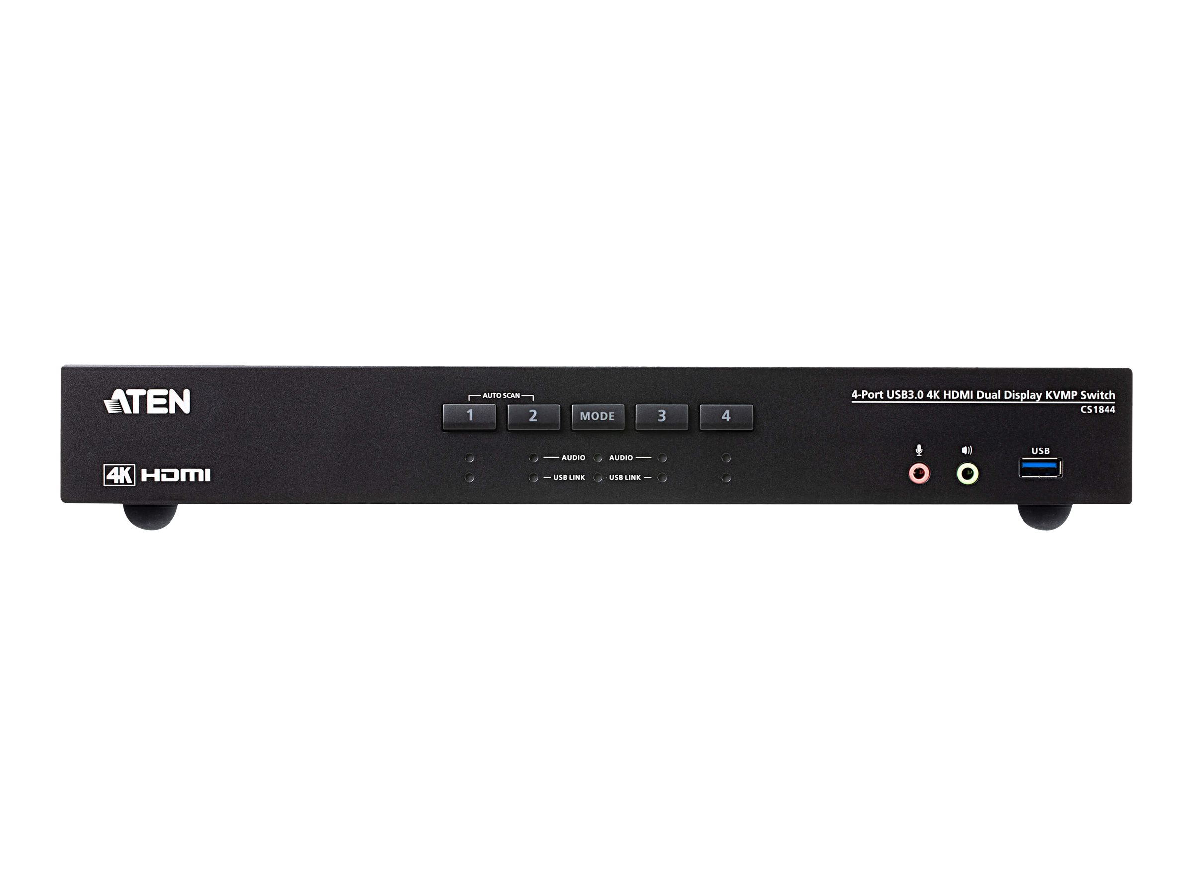 ATEN CS1844 4Port True 4K HDMI DualView KVM Switch mit Audio USB 30Hub