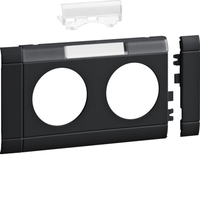 TEHA Modularblende 2fach Steckd beschr. 80mm schwarz TEHA Modularblende 2fach Steckd beschr. 80mm schwarz