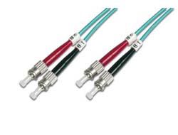 DIGITUS LWL Patchkabel Duplex ST zu ST MM OM3 50/125 5m Länge 5 Klasse OM3
