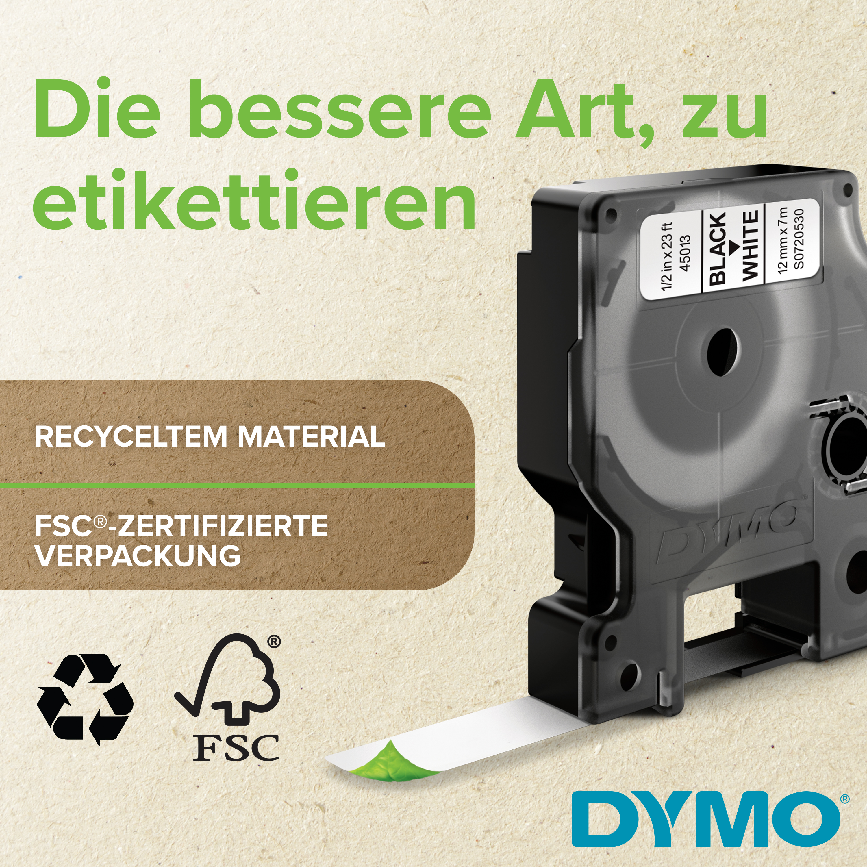 DYMO D1 Schriftband 10 12mm