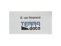 100 DURABLE Namensschilder mit Nadel 7,5 x 4,0 cm