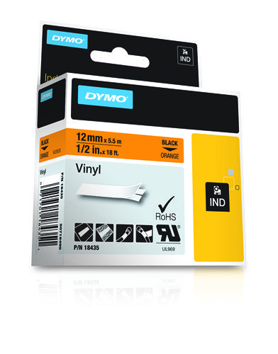 18435 DYMO ID1 12mm SCHWARZ-ORANGE