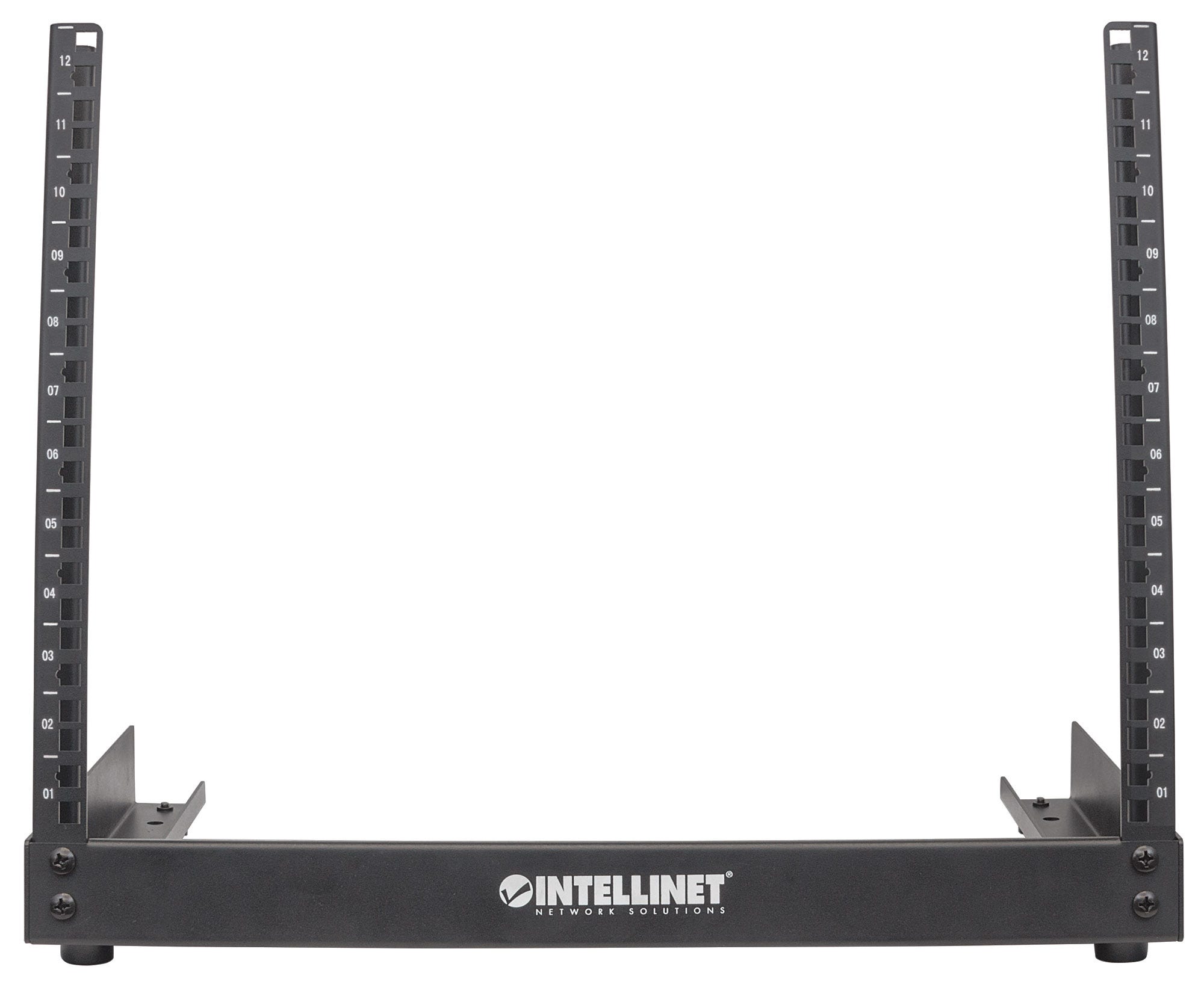 INTELLINET 48,3cm 19Zoll Laborgestell 2Pfosten DesktopLaborgestell 12 HE Flatpack schwarz