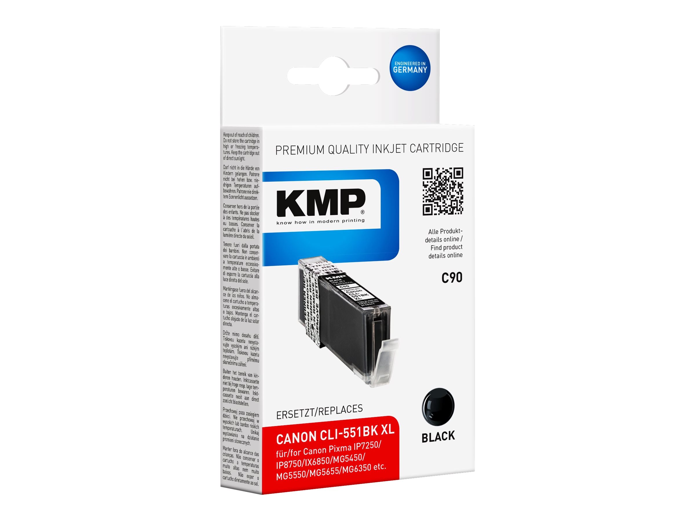 KMP C90 schwarz Druckerpatrone kompatibel zu Canon CLI-551 XL BK KMP C90 schwarz Druckerpatrone kompatibel zu Canon CLI-551 XL BK