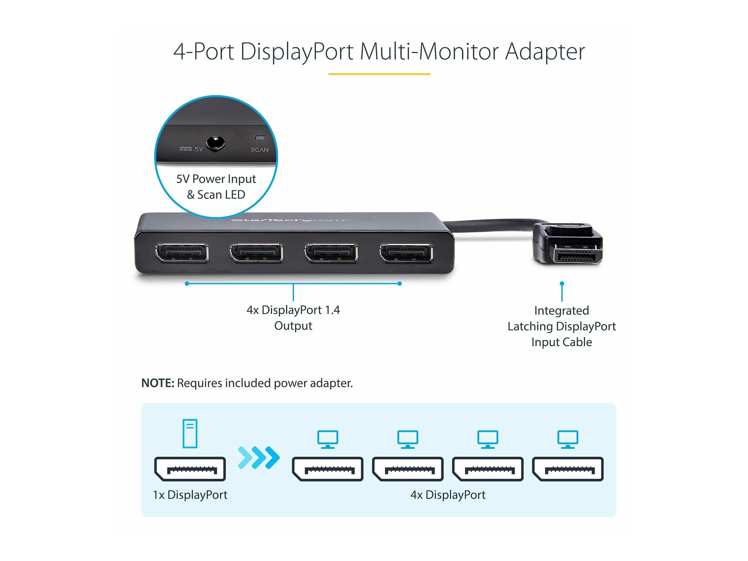 STARTECH.COM MST Hub - DisplayPort auf 4x Displayport - Multi Stream Transport Hub - DP 1.2 auf DP STARTECH.COM MST Hub - DisplayPort auf 4x Displayport - Multi Stream Transport Hub - DP 1.2 auf DP