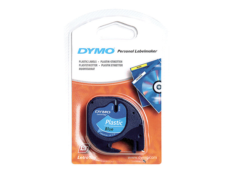DYMO Schriftband LetraTag 91225 S0721650, 12 mm schwarz auf blau